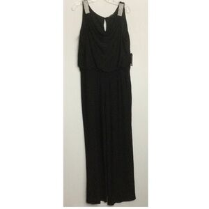 NWT Marina Jumpsuit with Crystal Strap Sz 14 Black